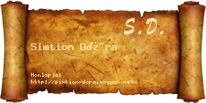 Simtion Dóra névjegykártya